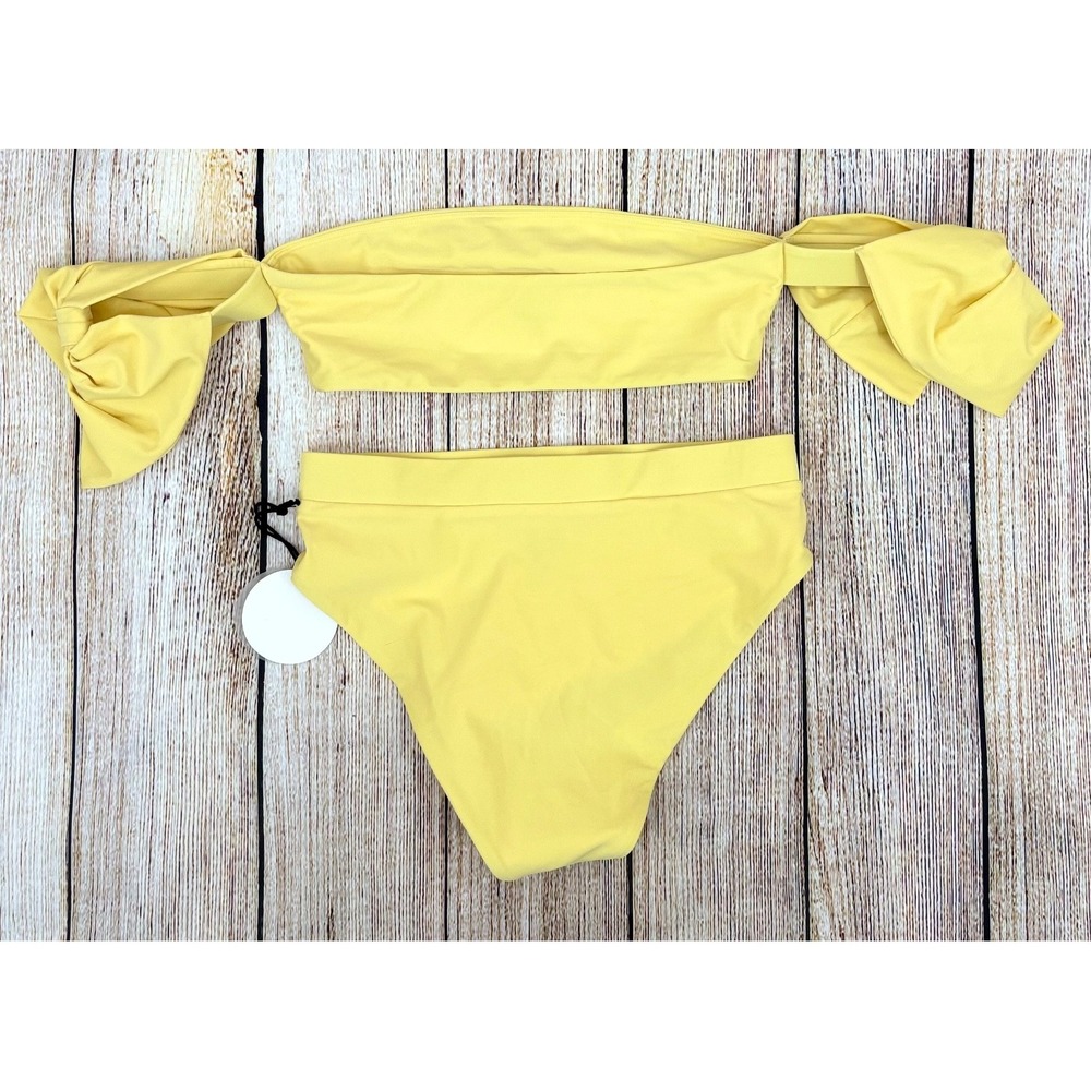 Tularosa Felicity Revolve Yellow Bikini Set Small Off Shoulder High‎ Waist NWT - Picture 9 of 9